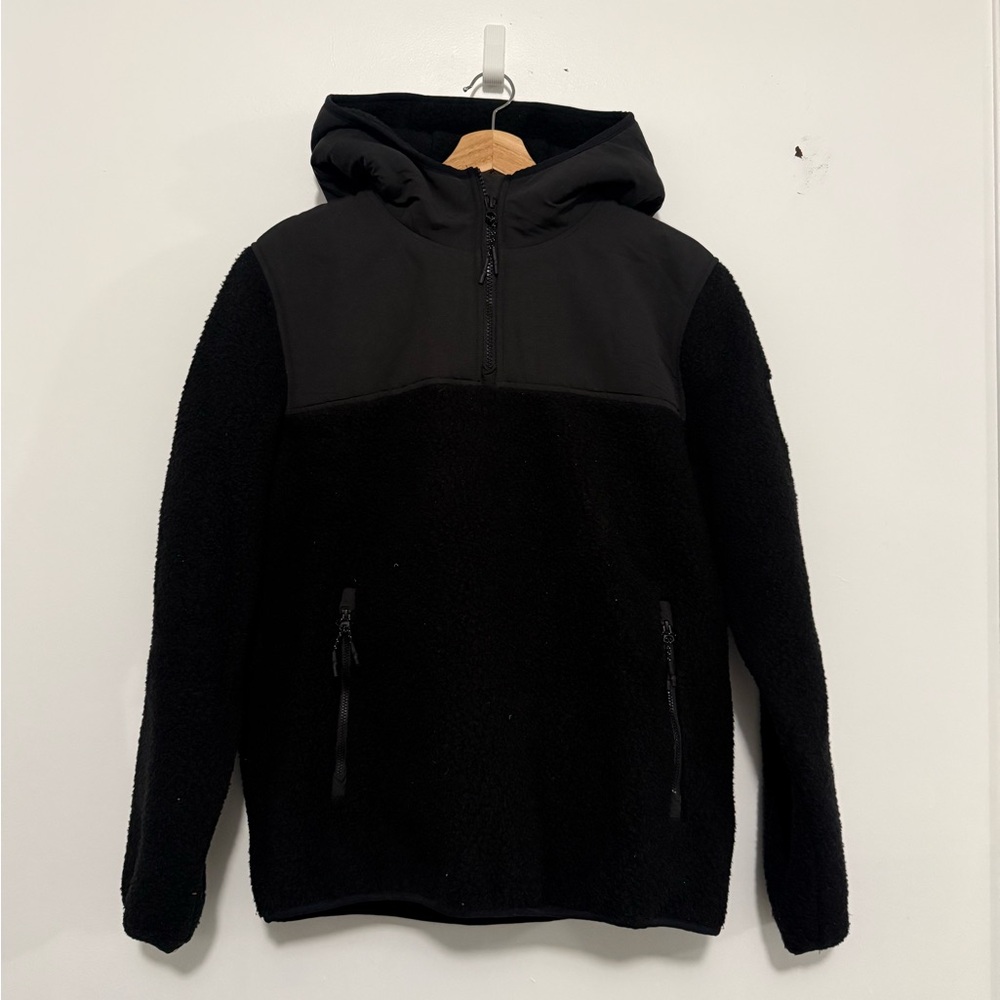 Roots Black Fleece Anorak Jacket - Picture 1 of 5